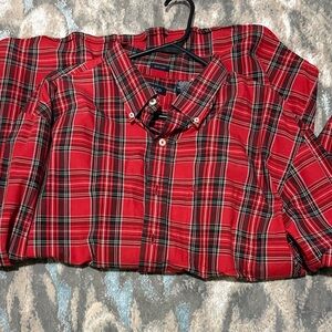Izod Red and Black Plaid Shirt